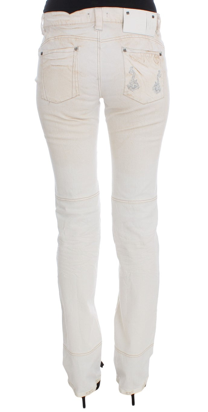 Costume National Chic White Slim Fit Designer Jeans - W26