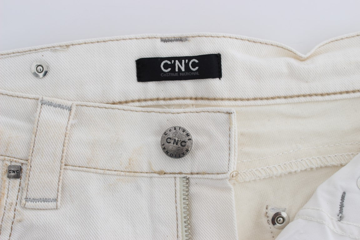 Costume National Chic White Slim Fit Designer Jeans - W26