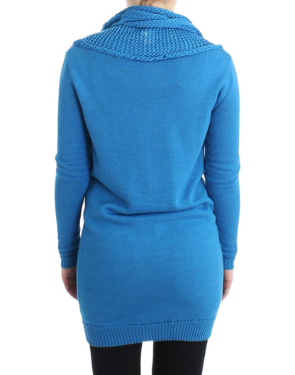 Costume National Cozy Scoop Neck Blue Knit Sweater - S