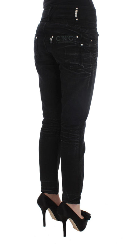 Costume National Elegant Black Slouchy Fit Jeans for Trendsetters - W26