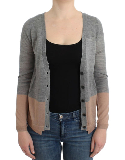 Costume National Elegant Gray Acrylic & Wool Cardigan - XXS