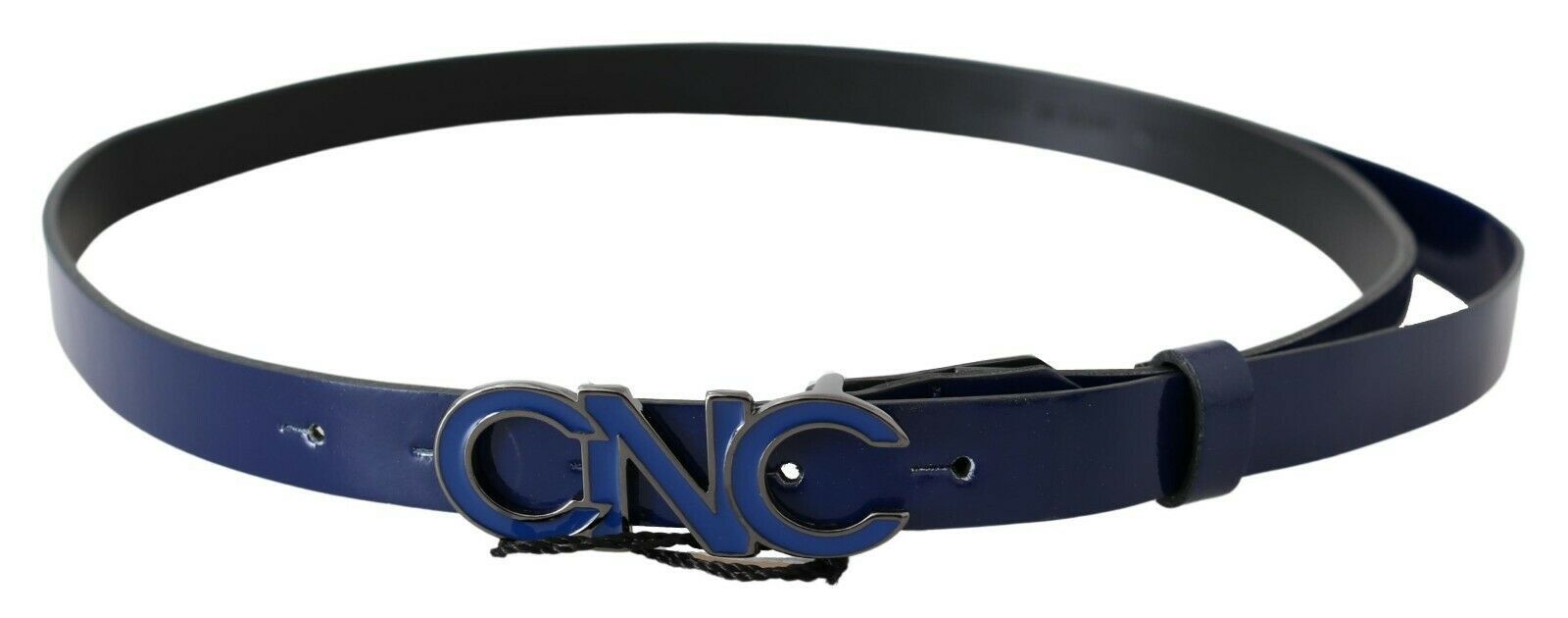 Costume National Sleek Dark Blue Leather Fashion Belt - 85 cm / 34 Inches