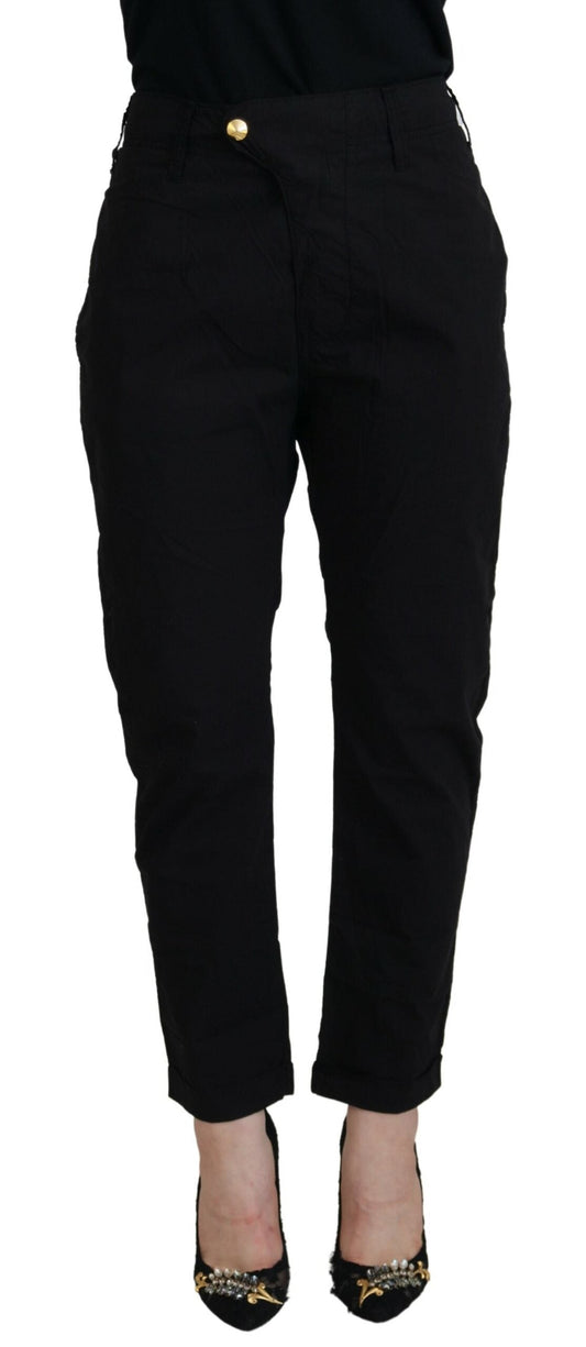 CYCLE Chic Tapered Black Cotton Pants - W28