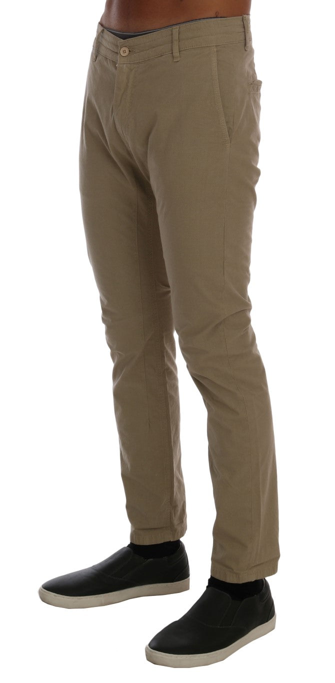 Daniele Alessandrini Beige Slim Fit Chinos for Sophisticated Style - W30