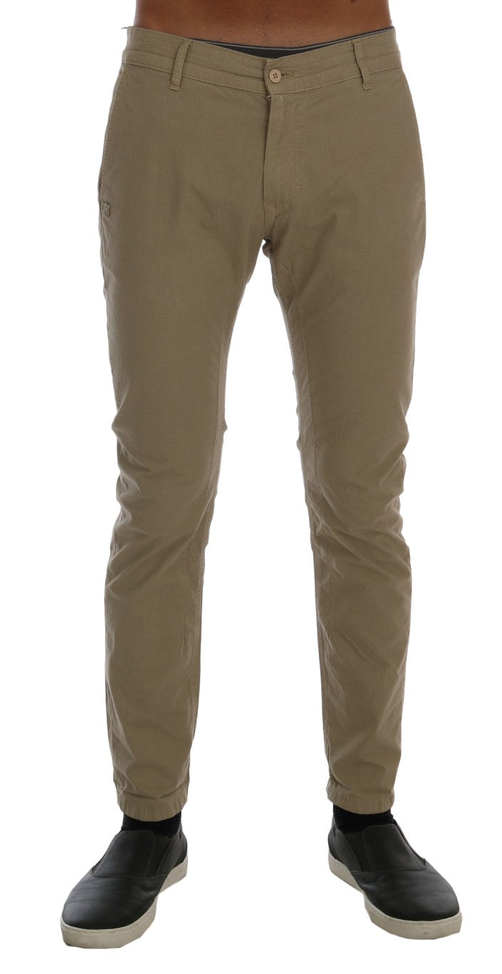 Daniele Alessandrini Beige Slim Fit Chinos for Sophisticated Style - W30