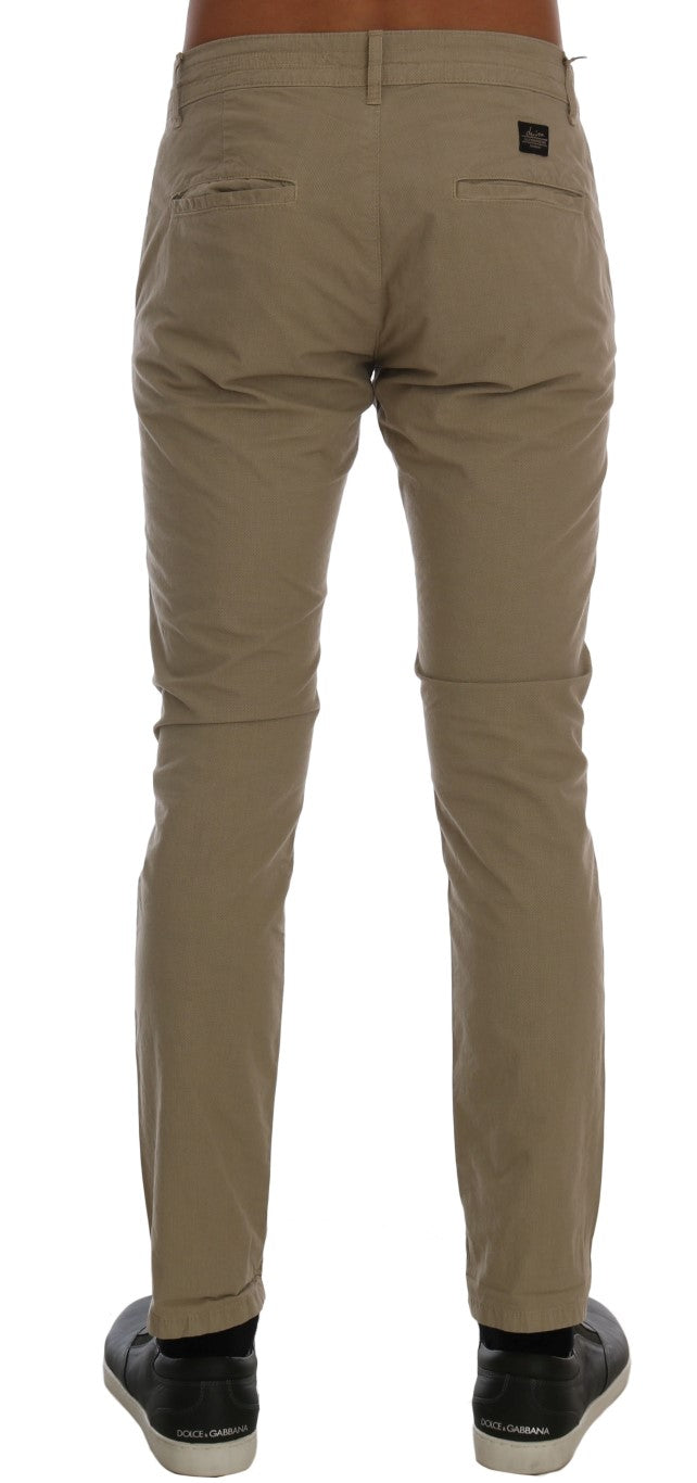 Daniele Alessandrini Beige Slim Fit Chinos for Sophisticated Style - W30