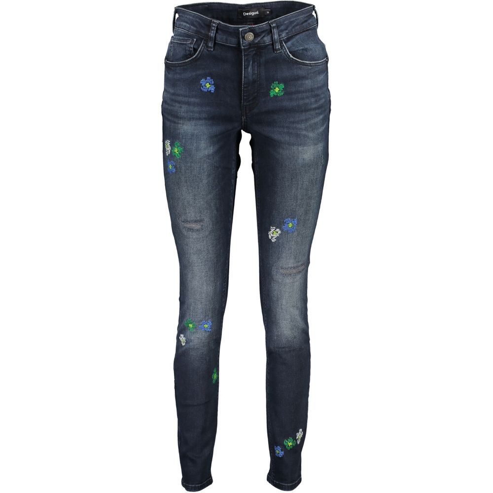 Desigual Blue Cotton Jeans & Pant - IT36|XXS