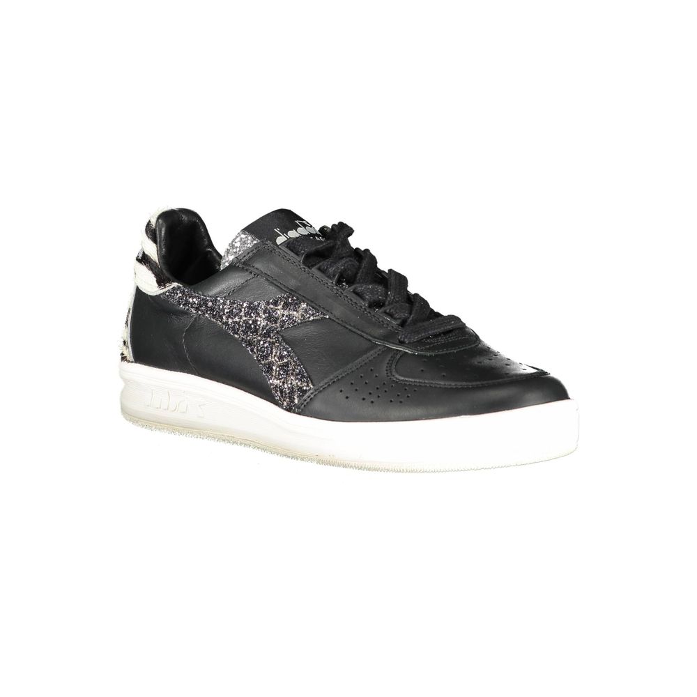 Diadora Black Leather Womens Sneaker