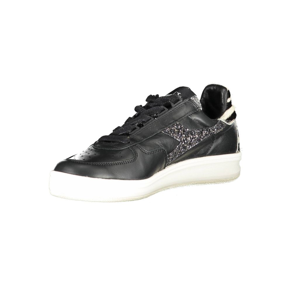 Diadora Black Leather Womens Sneaker