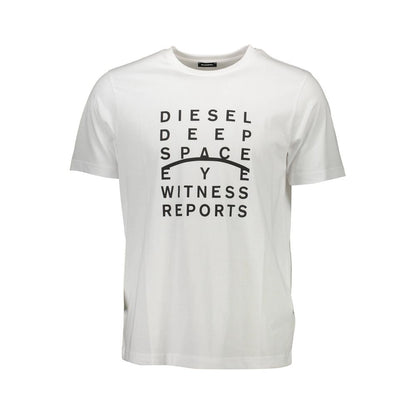 Diesel White Cotton Men T-Shirt - XL