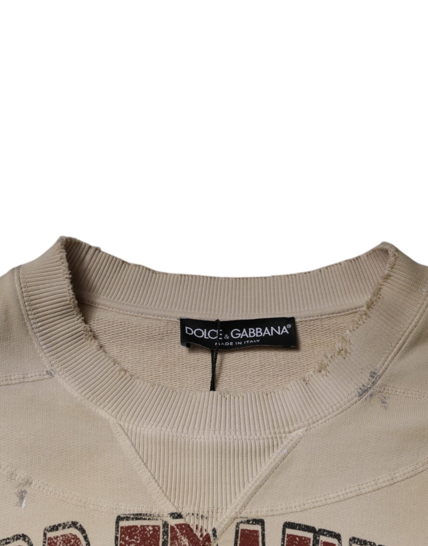 Dolce & Gabbana Beige Cotton Crew Neck Sleeveless T-shirt - IT52 | XL