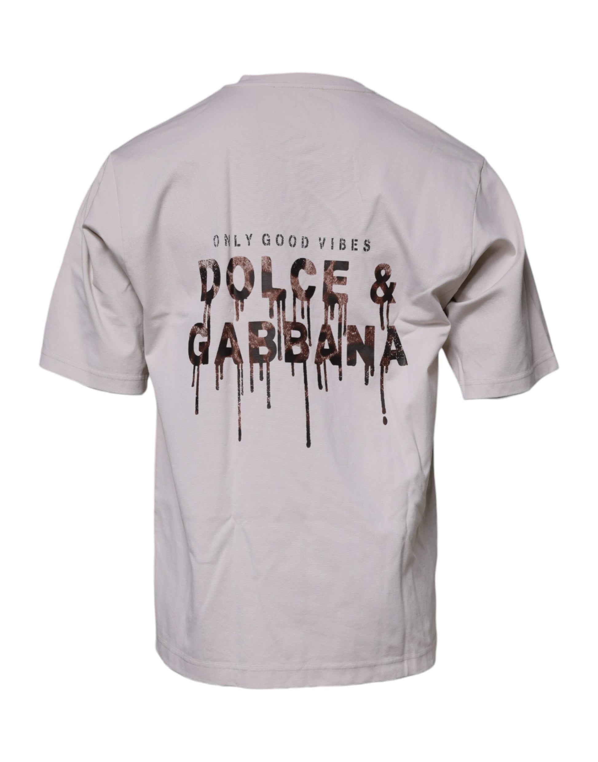 Dolce & Gabbana Beige DG Logo Crew Neck Short Sleeves T-shirt - IT48 | M