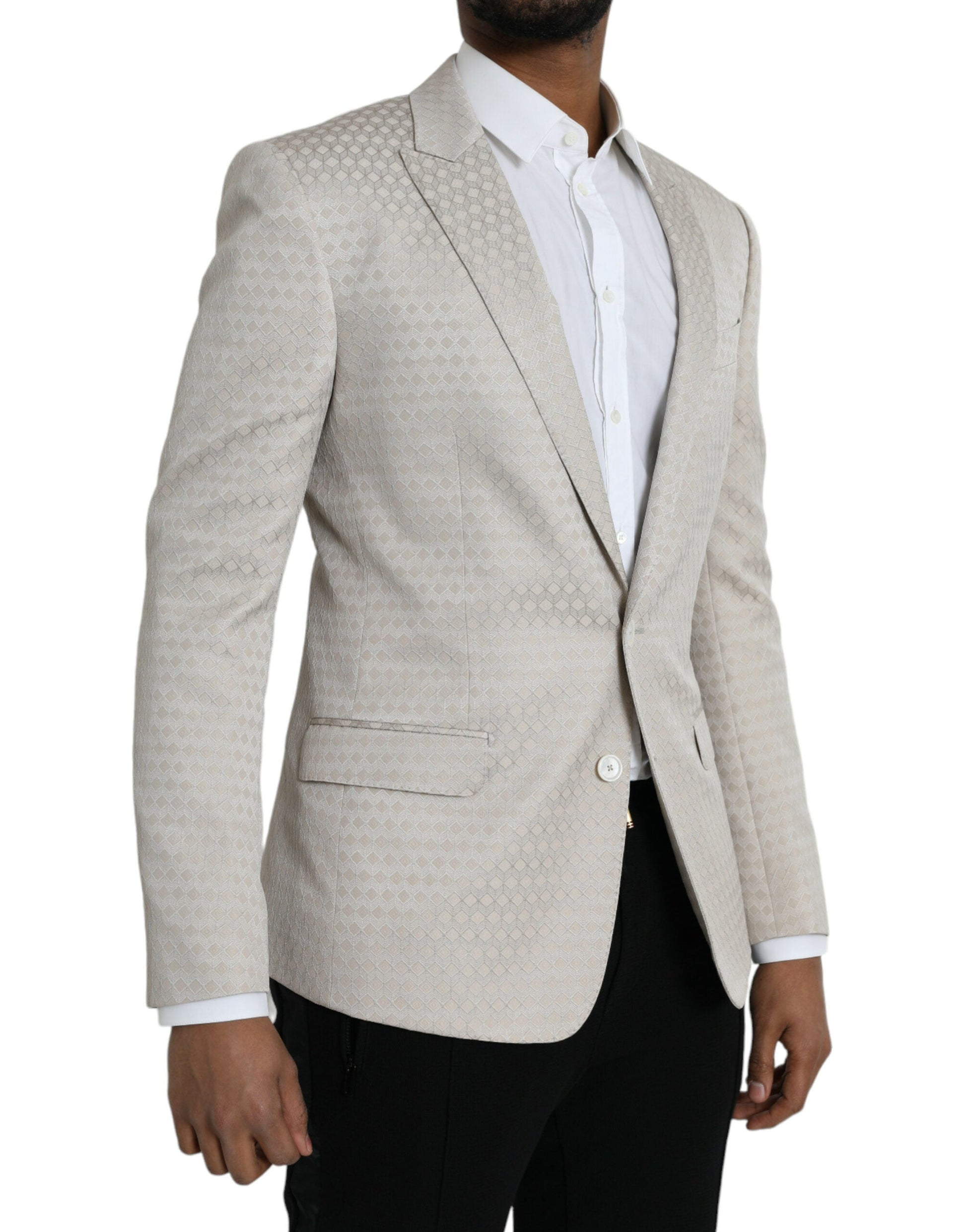 Dolce & Gabbana Beige MARTINI Single Breasted Coat Blazer - IT48 | M