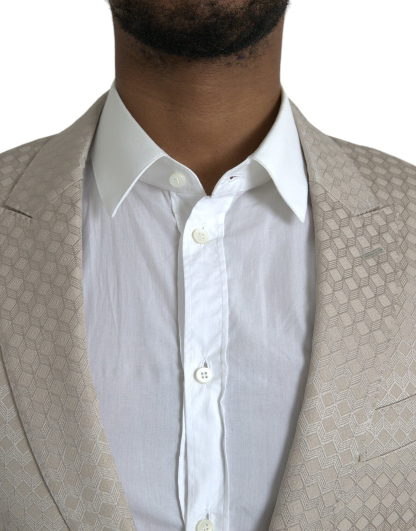 Dolce & Gabbana Beige MARTINI Single Breasted Coat Blazer - IT48 | M