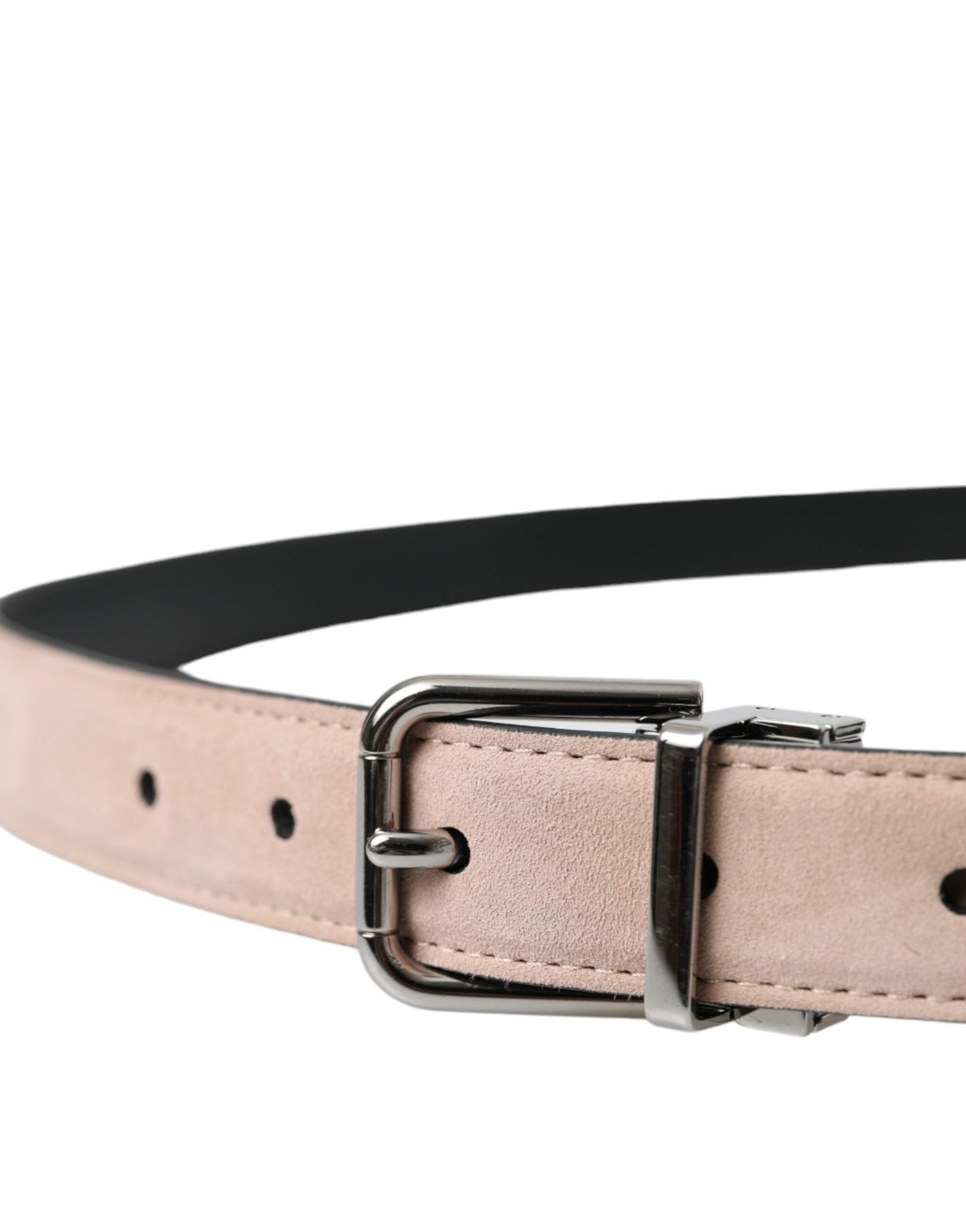 Dolce & Gabbana Beige Suede Leather Silver Buckle Belt Men - 105 cm / 42 Inches