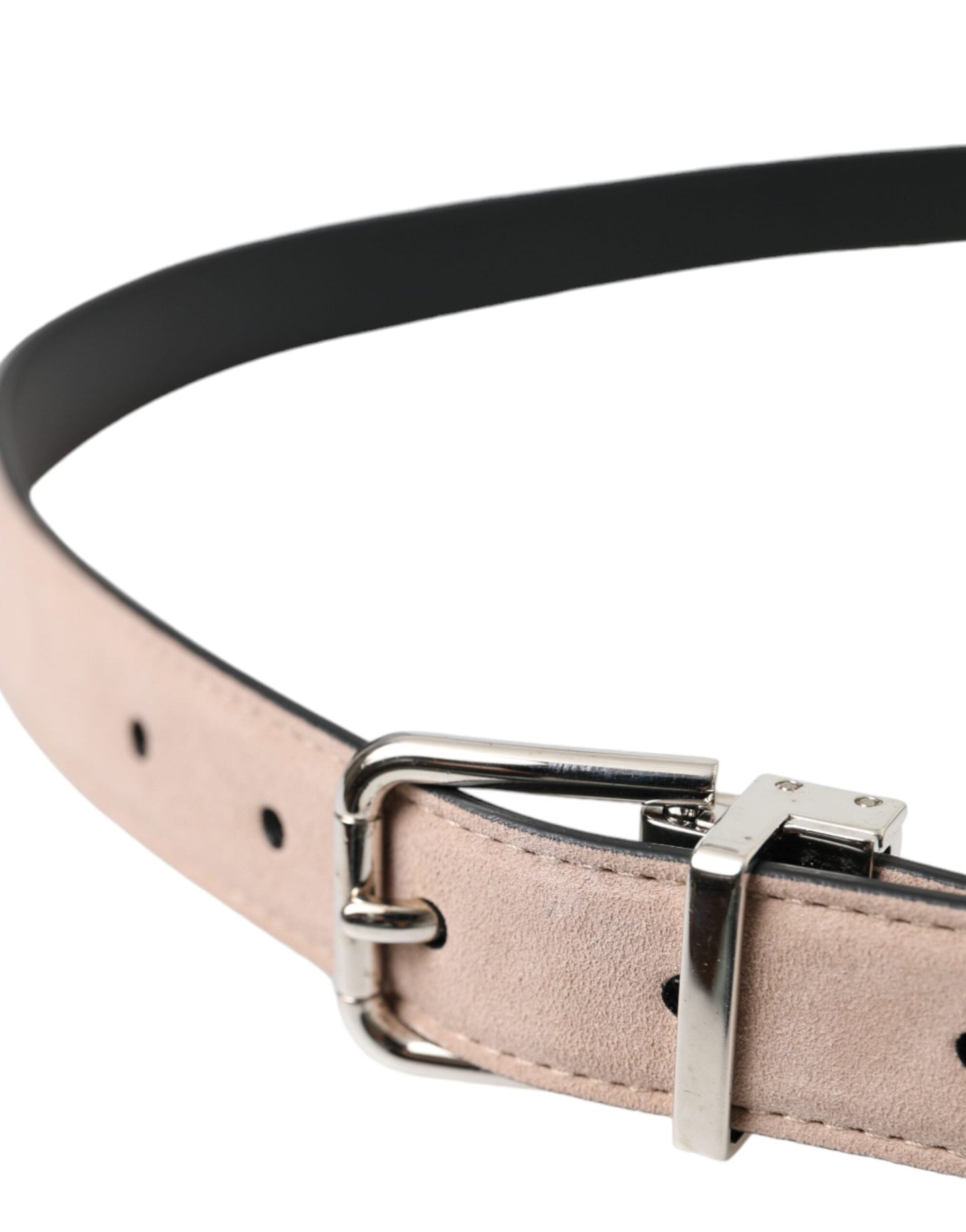 Dolce & Gabbana Beige Suede Leather Silver Buckle Belt Men - 105 cm / 42 Inches