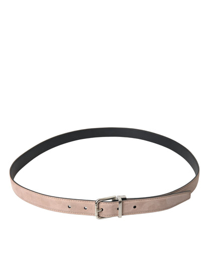 Dolce & Gabbana Beige Suede Leather Silver Buckle Belt Men - 105 cm / 42 Inches