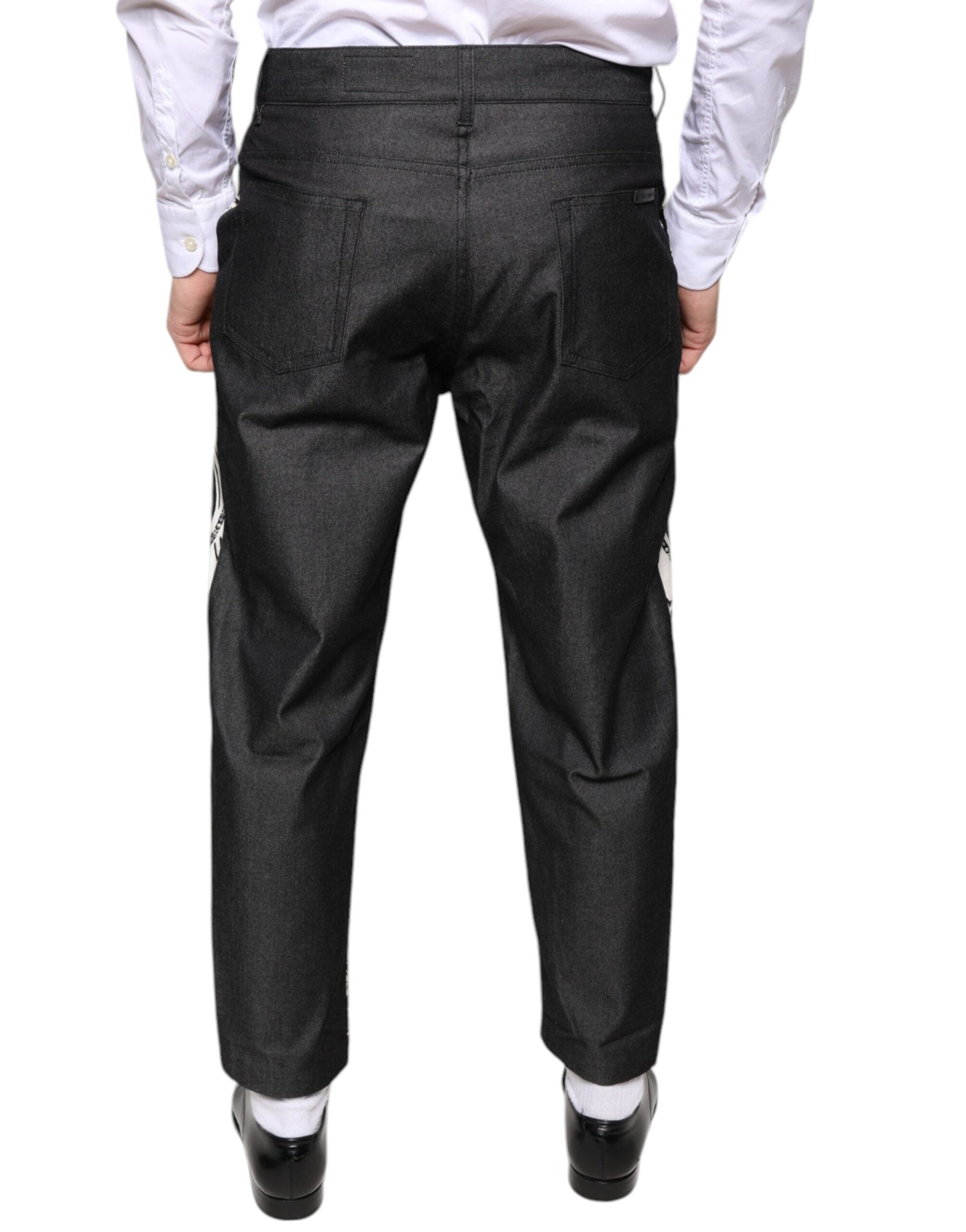 Dolce & Gabbana Black Bandana Silk Dress Pants - IT48 | M