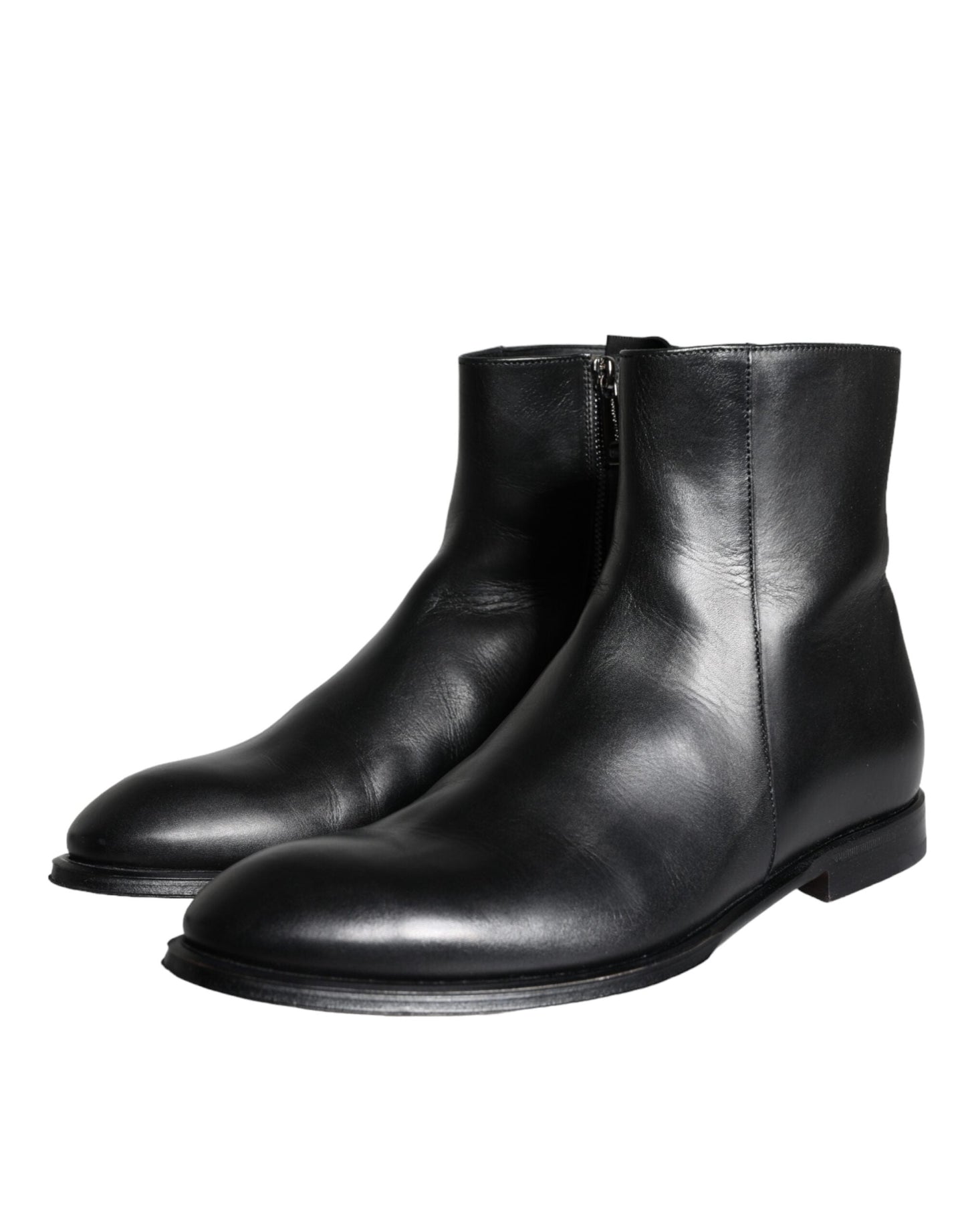 Dolce & Gabbana Black Calf Leather Men Ankle Boots Men Shoes - EU41/US8