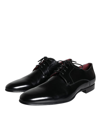 Dolce & Gabbana Black Calfskin Leather Derby Dress Men Shoes - EU43/US10