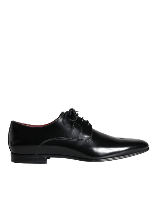 Dolce & Gabbana Black Calfskin Leather Derby Dress Men Shoes - EU43/US10