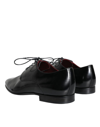 Dolce & Gabbana Black Calfskin Leather Derby Dress Men Shoes - EU43/US10