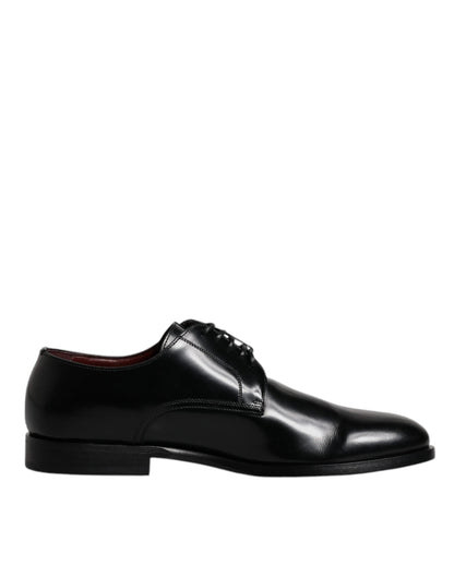 Dolce & Gabbana Black Calfskin Leather Derby Lace Up Formal Dress Shoes - EU39.5/US6.5