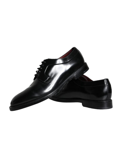 Dolce & Gabbana Black Calfskin Leather Derby Men Dress Shoes - EU43/US10