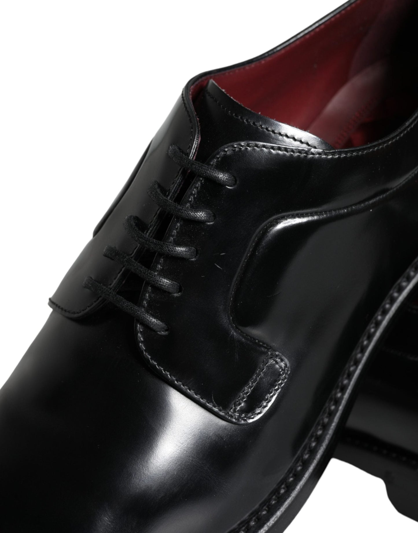 Dolce & Gabbana Black Calfskin Leather Derby Men Dress Shoes - EU43/US10