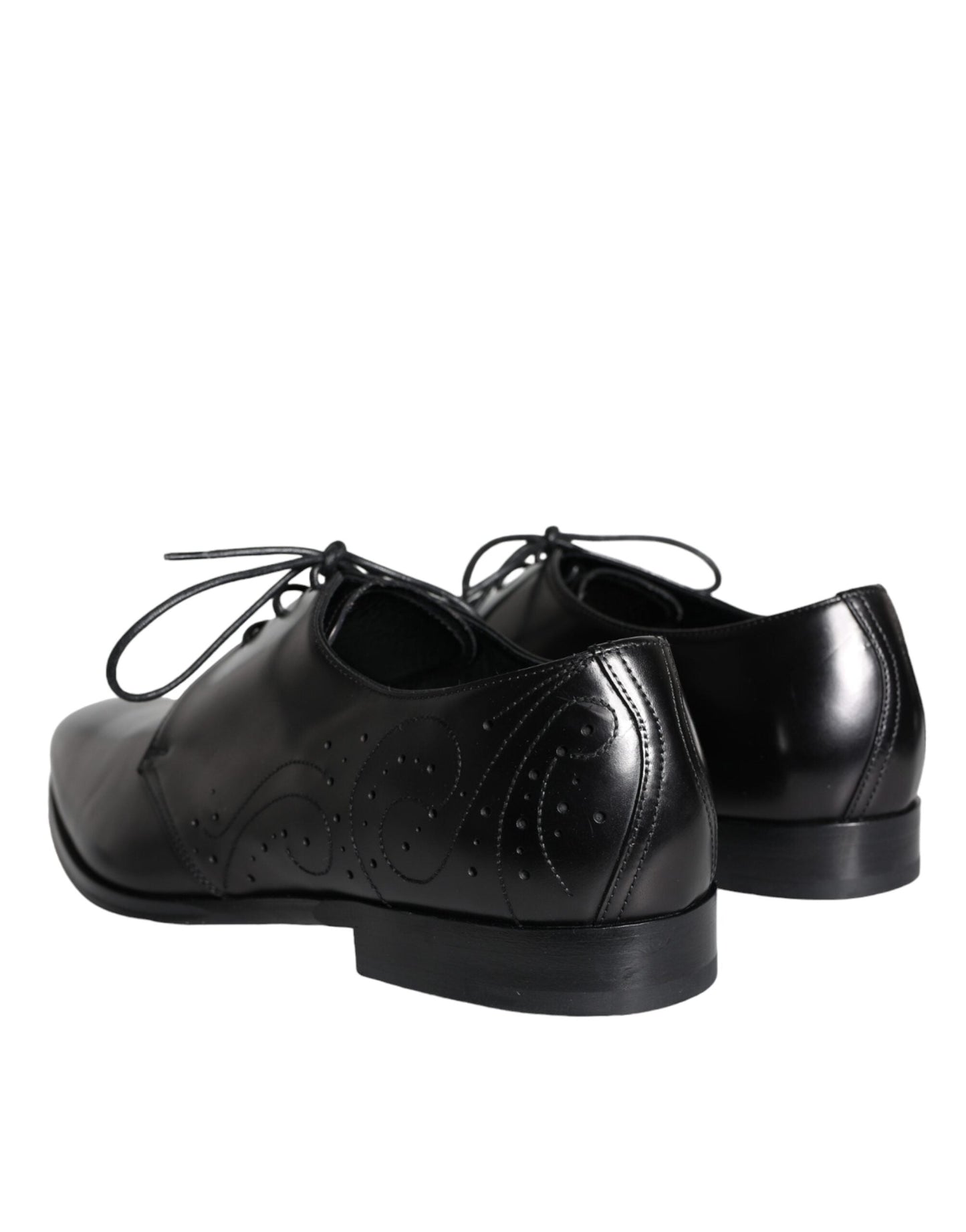 Dolce & Gabbana Black Calfskin Leather Derby Men Dress Shoes - EU43/US10