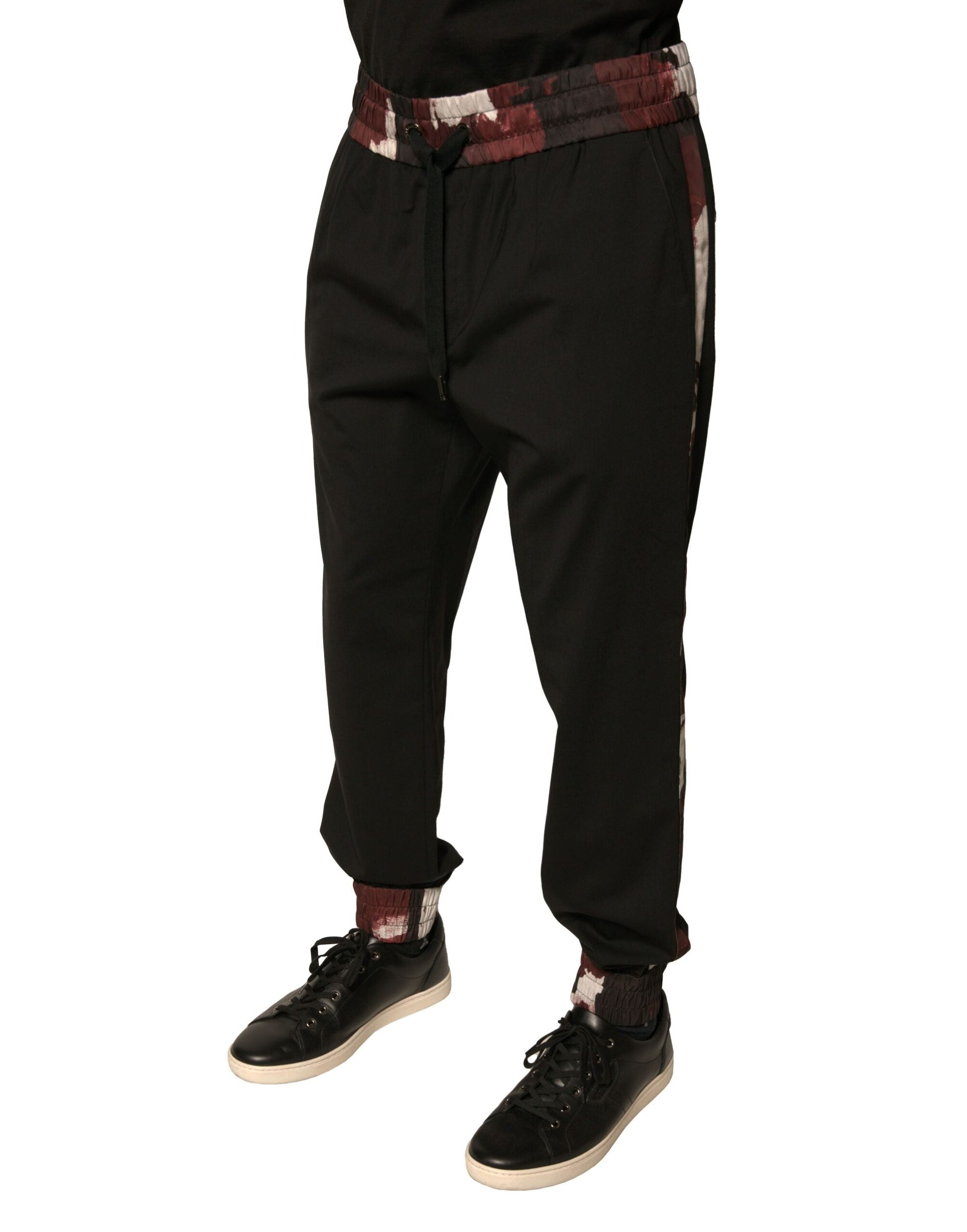 Dolce & Gabbana Black Camouflage Wool Jogger Sweatpants Pants