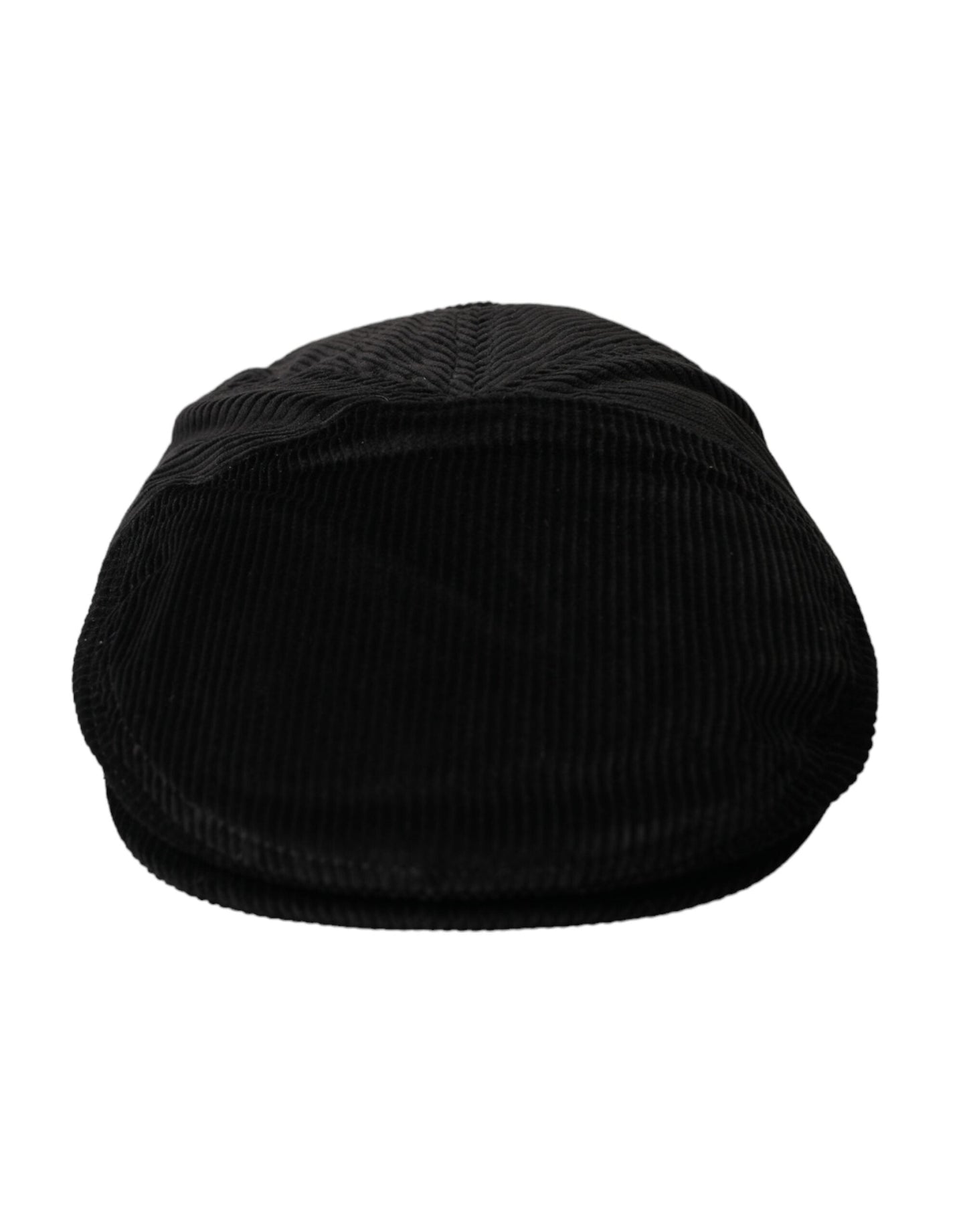 Dolce & Gabbana Black Corduroy Crown Newsboy Hat Men - 58 cm|M