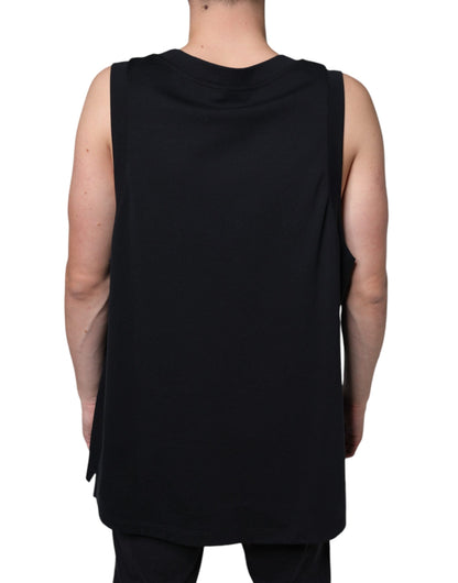 Dolce & Gabbana Black Cotton Born To Be Free Sleeveless T-shirt - IT52 | XL