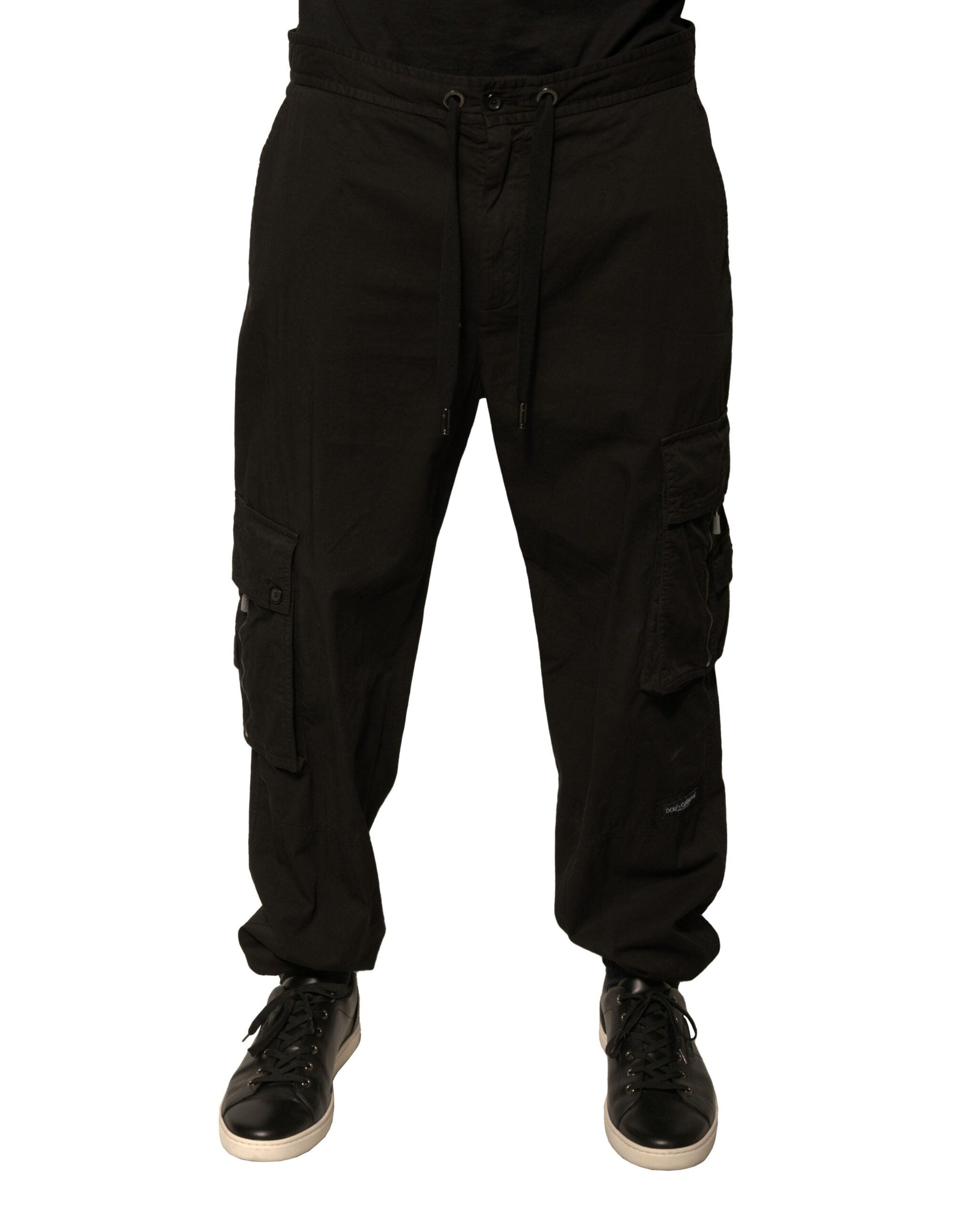 Dolce & Gabbana Black Cotton Cargo Jogger Sweatpants Pants - IT50 | L