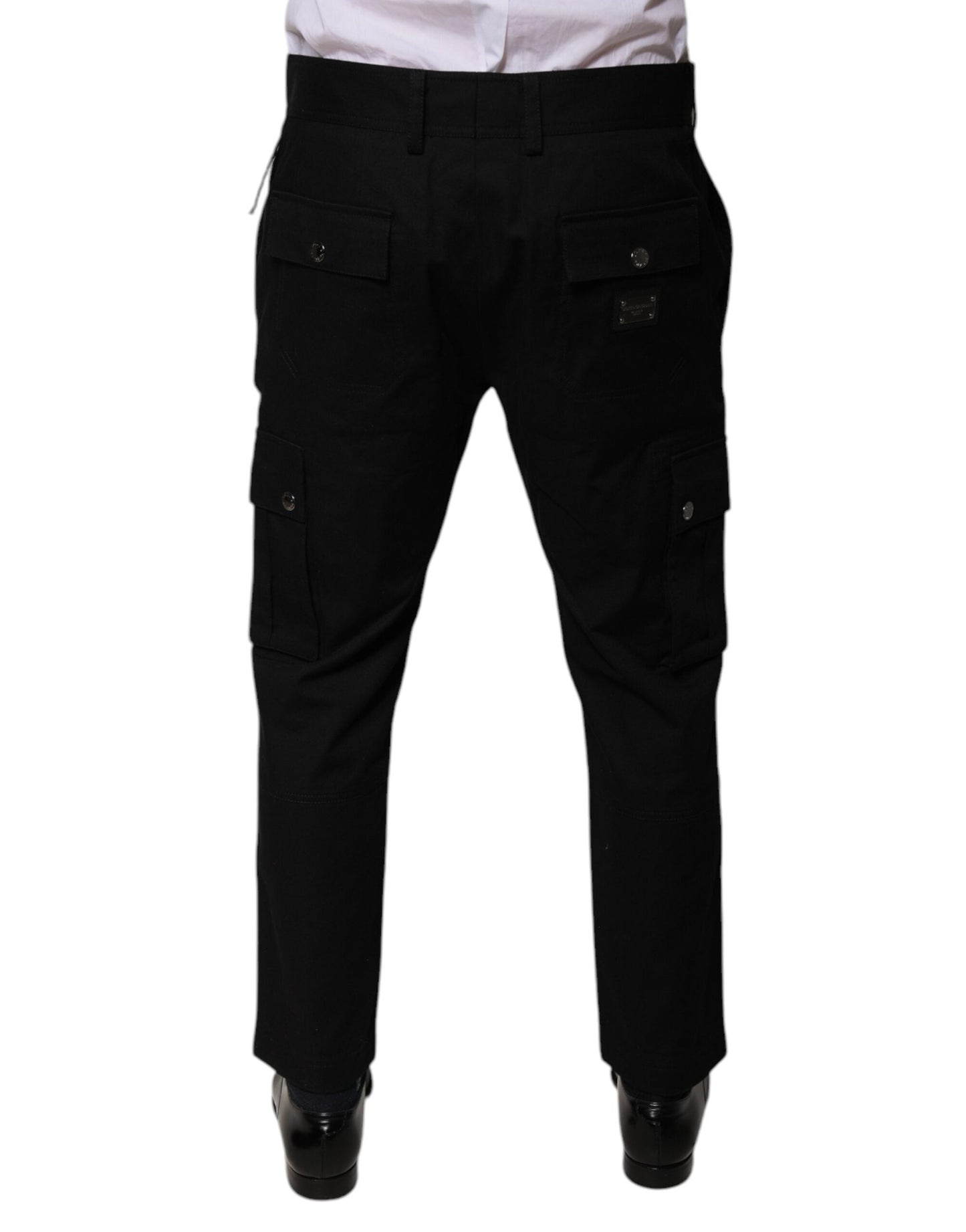 Dolce & Gabbana Black Cotton Cargo Tapered Pants - IT50 | L