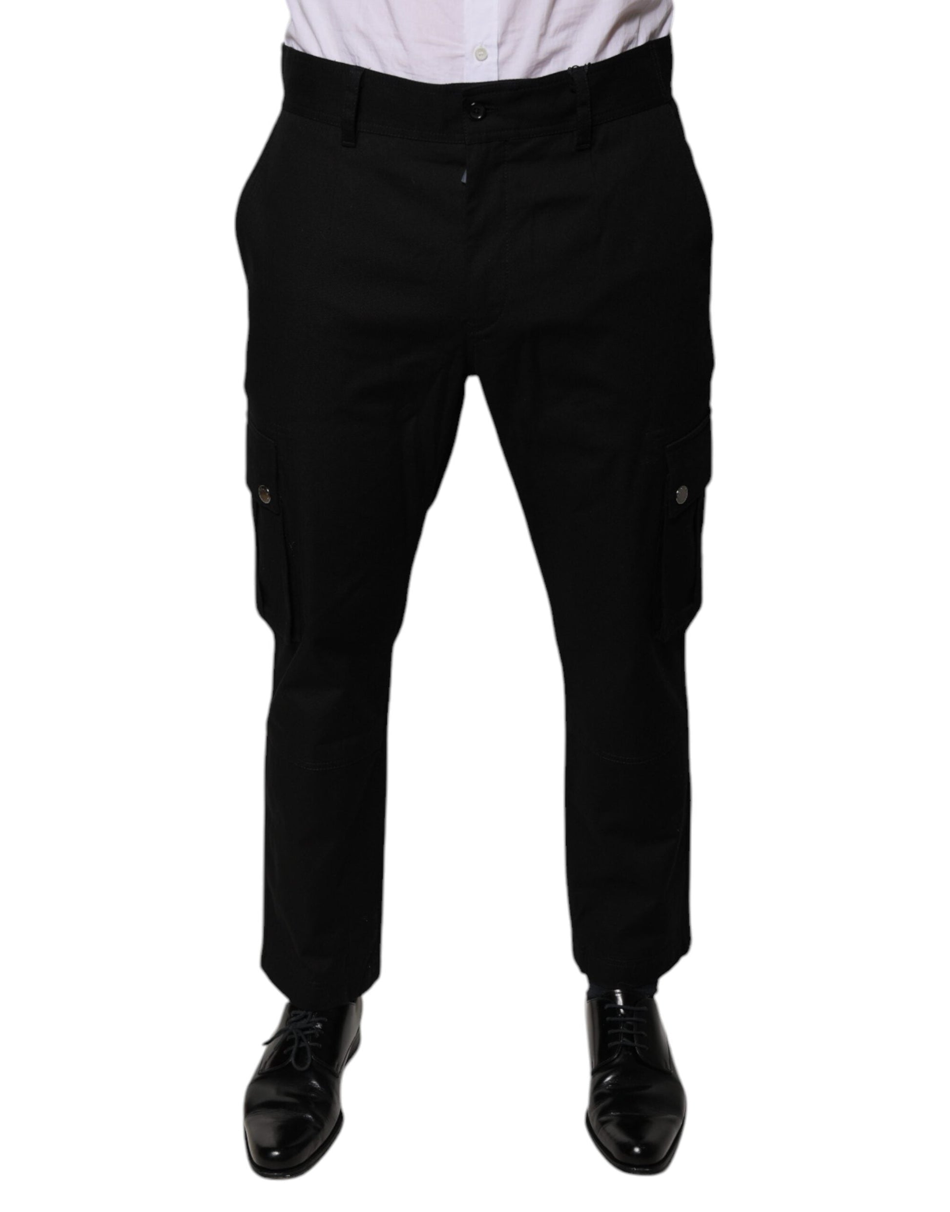 Dolce & Gabbana Black Cotton Cargo Tapered Pants - IT50 | L