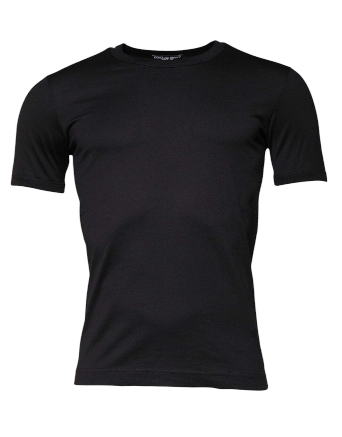 Dolce & Gabbana Black Cotton Crew Neck Short Sleeves T-shirt - IT44 | XS