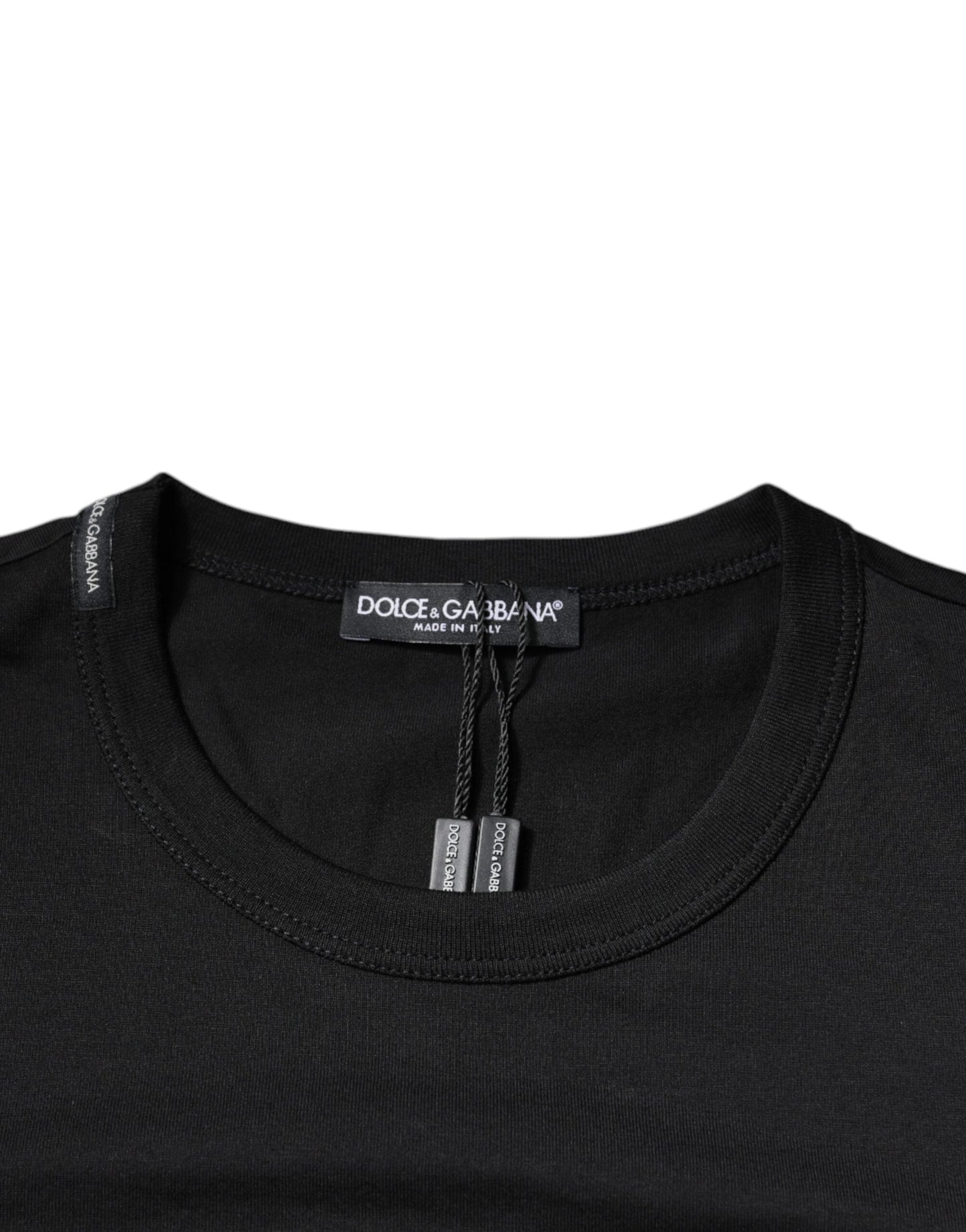 Dolce & Gabbana Black Cotton Crew Neck Short Sleeves T-shirt - IT44 | XS