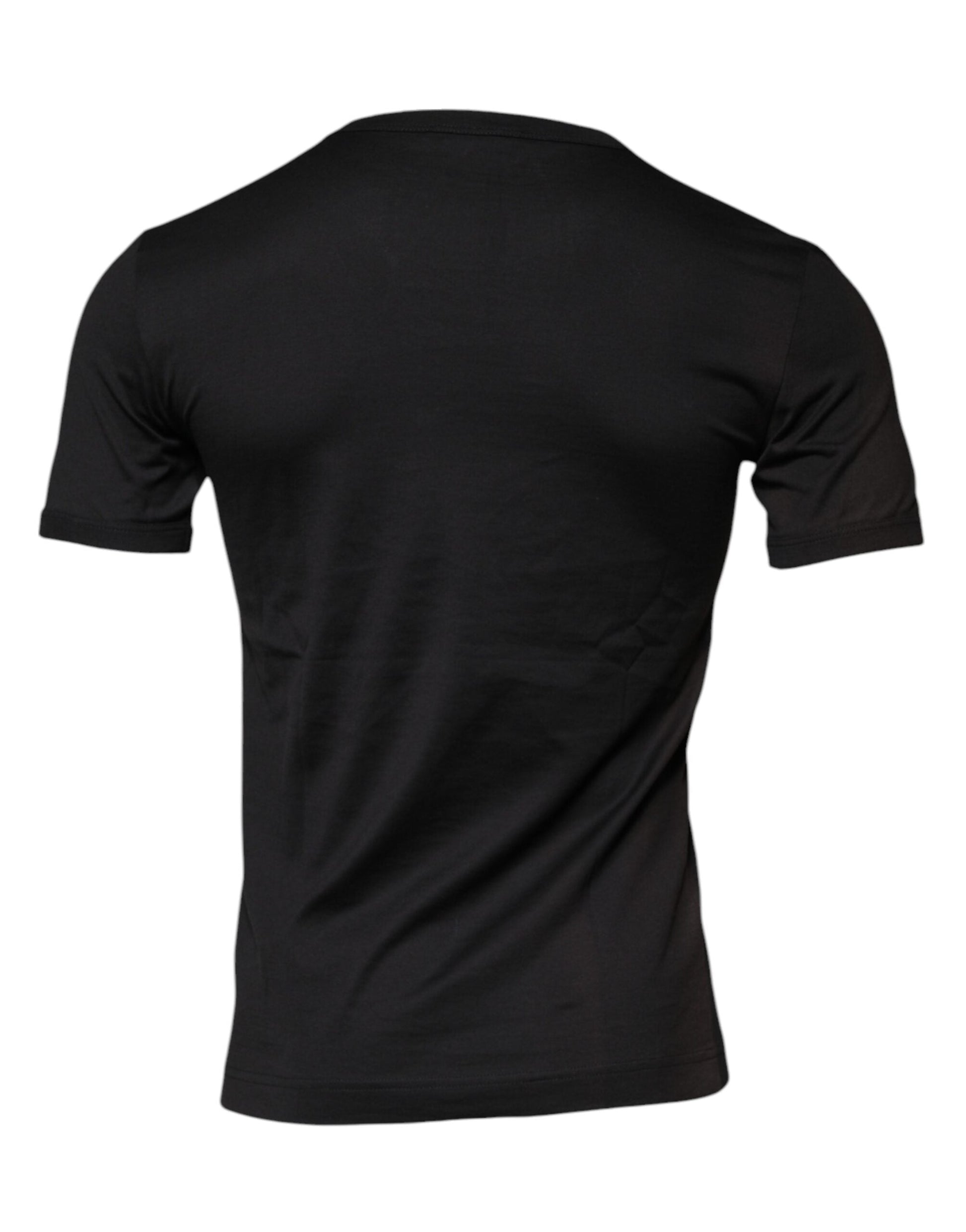 Dolce & Gabbana Black Cotton Crew Neck Short Sleeves T-shirt - IT44 | XS