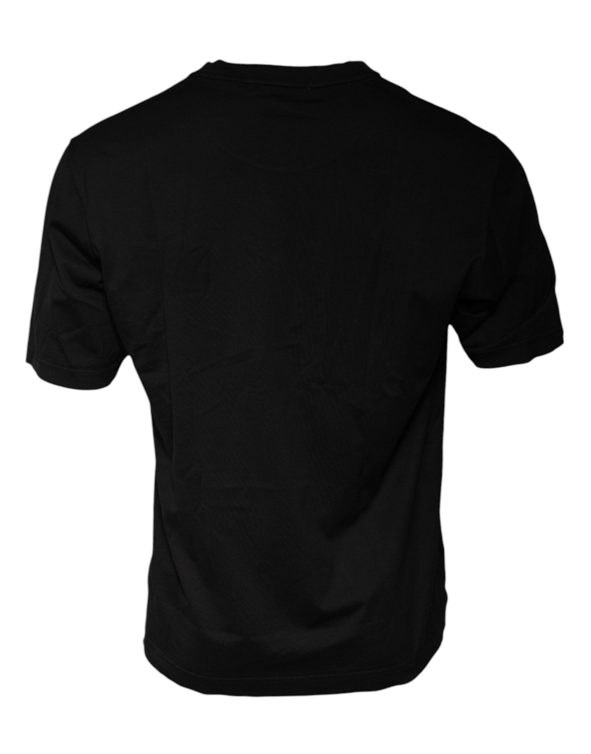 Dolce & Gabbana Black Cotton Crew Neck Short Sleeves T-shirt - IT48 | M