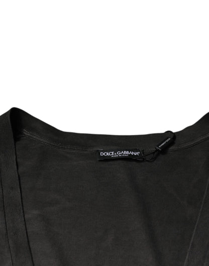 Dolce & Gabbana Black Cotton Crew Neck Short Sleeves T-shirt - IT54 | XL