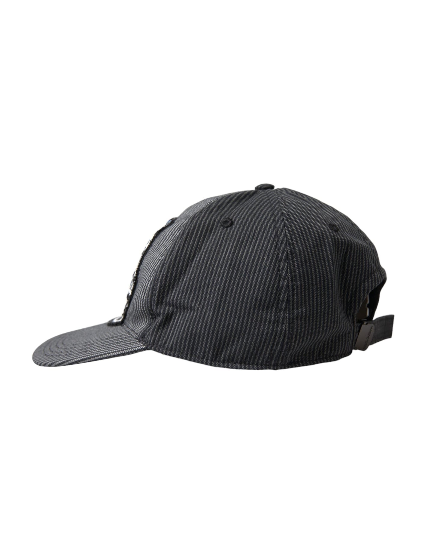 Dolce & Gabbana Black Cotton Embellished Baseball Hat