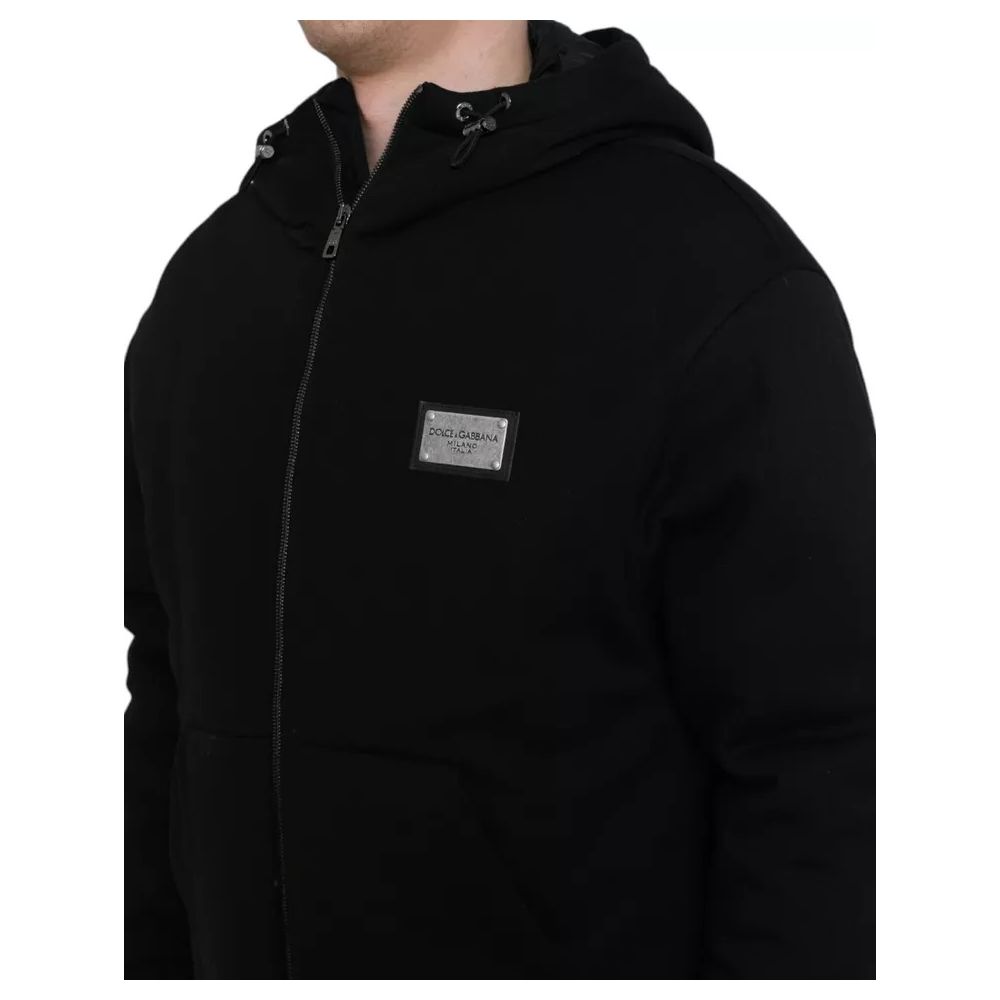 Dolce & Gabbana Black Cotton Jacket - IT48 | M