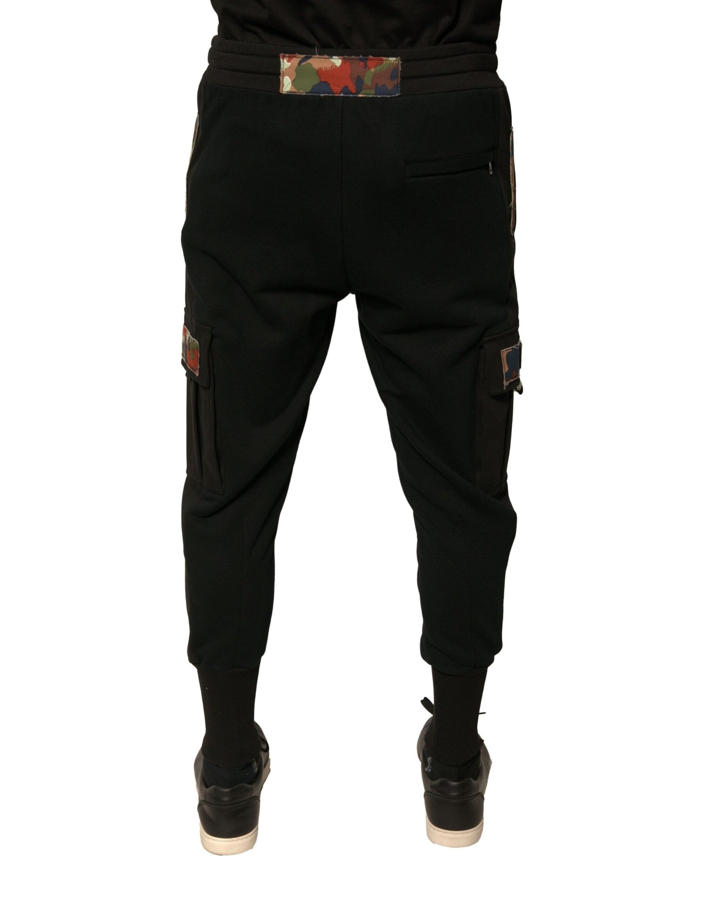 Dolce & Gabbana Black Cotton Jogger Cargo Sweatpants Pants - IT50 | L