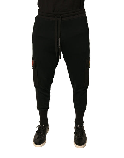 Dolce & Gabbana Black Cotton Jogger Cargo Sweatpants Pants - IT50 | L