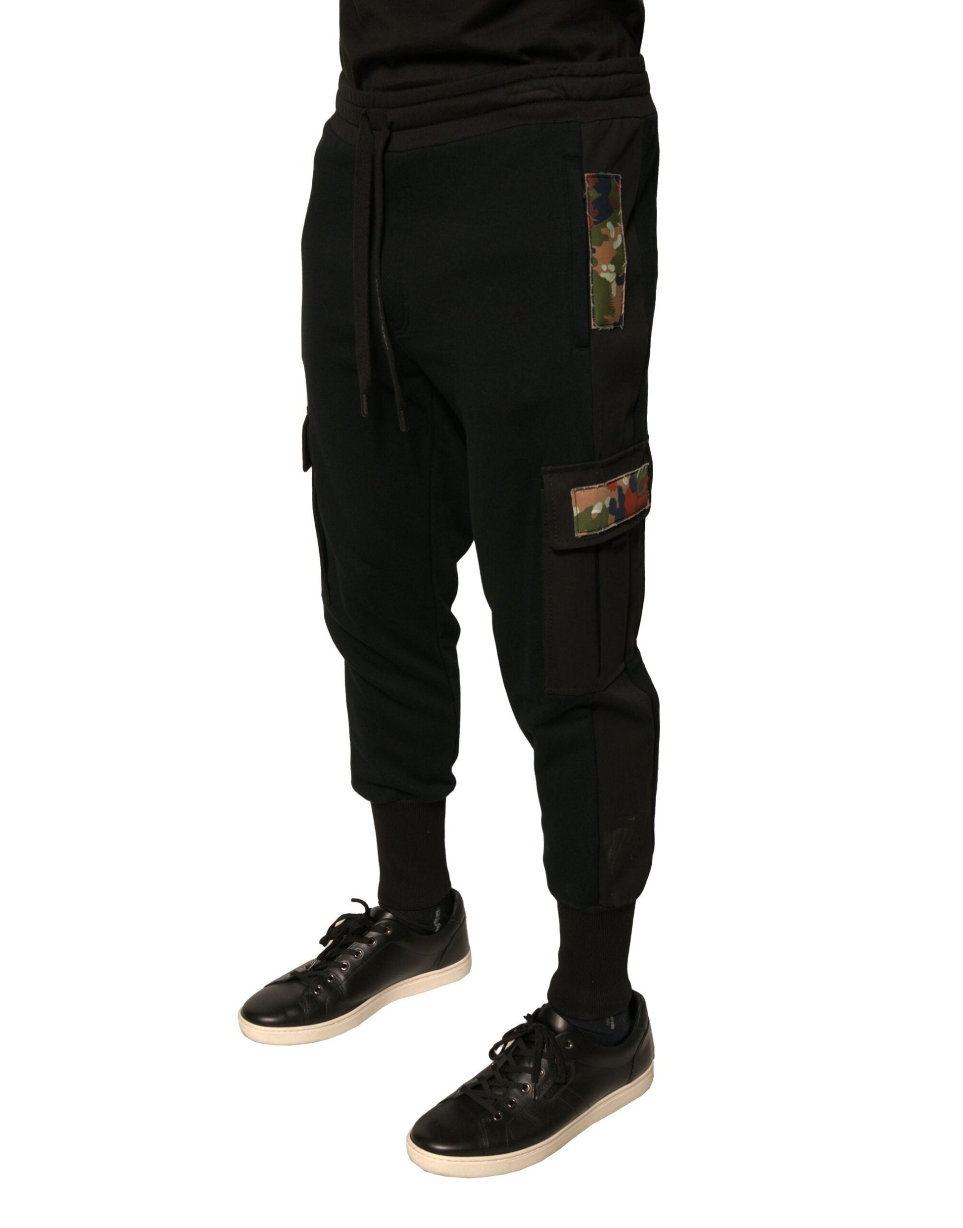 Dolce & Gabbana Black Cotton Jogger Cargo Sweatpants Pants - IT50 | L