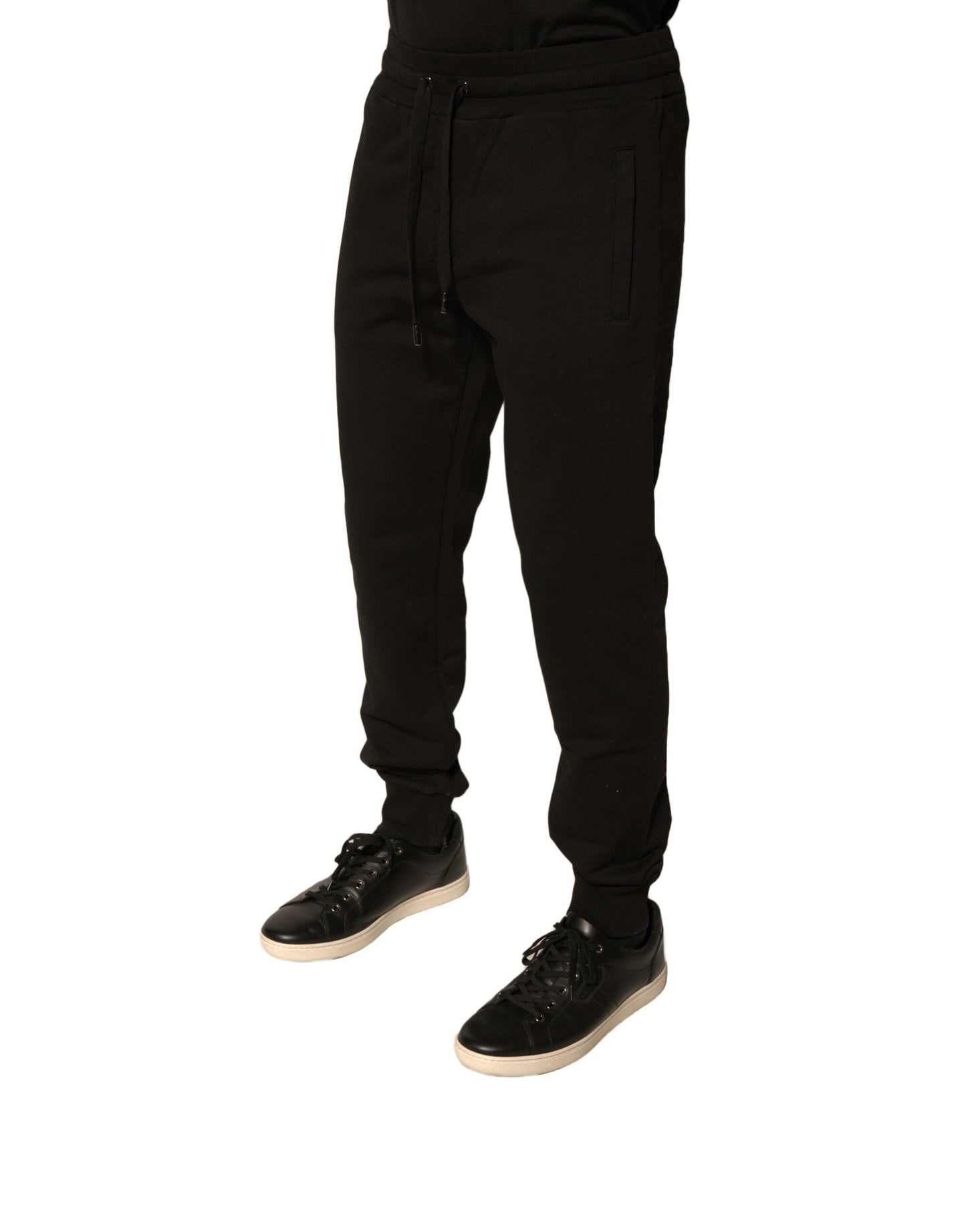 Dolce & Gabbana Black Cotton Jogger Men Sweatpants Pants - IT48 | M