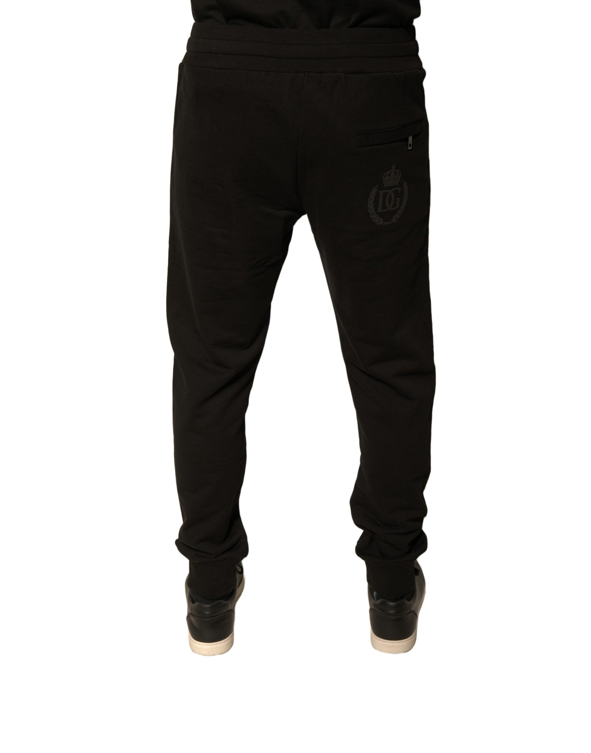 Dolce & Gabbana Black Cotton Jogger Men Sweatpants Pants - IT48 | M