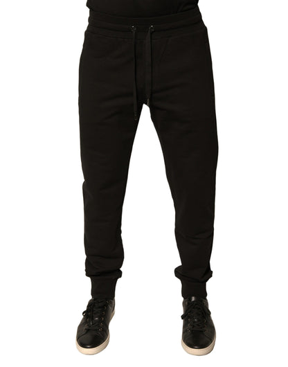 Dolce & Gabbana Black Cotton Jogger Men Sweatpants Pants - IT48 | M