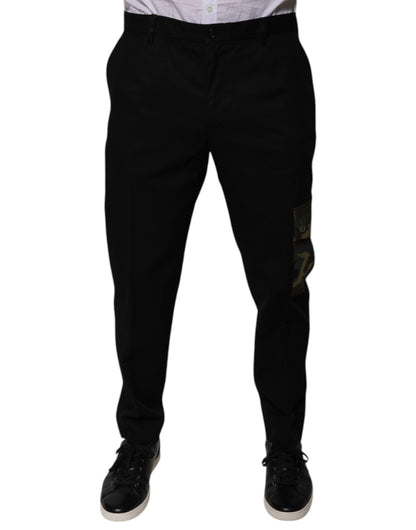 Dolce & Gabbana Black Cotton Men Cargo Casual Pants